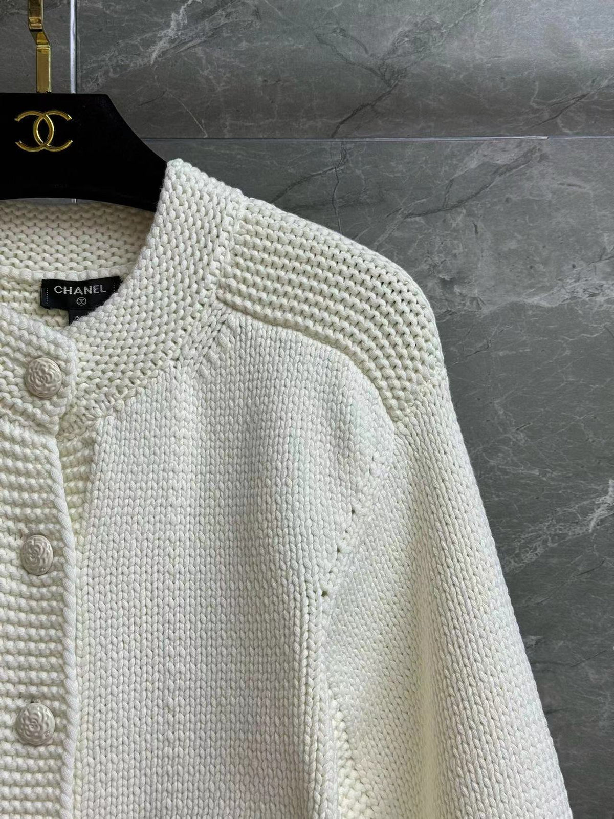 CC 25 White Cardigan Jacket Cotton
