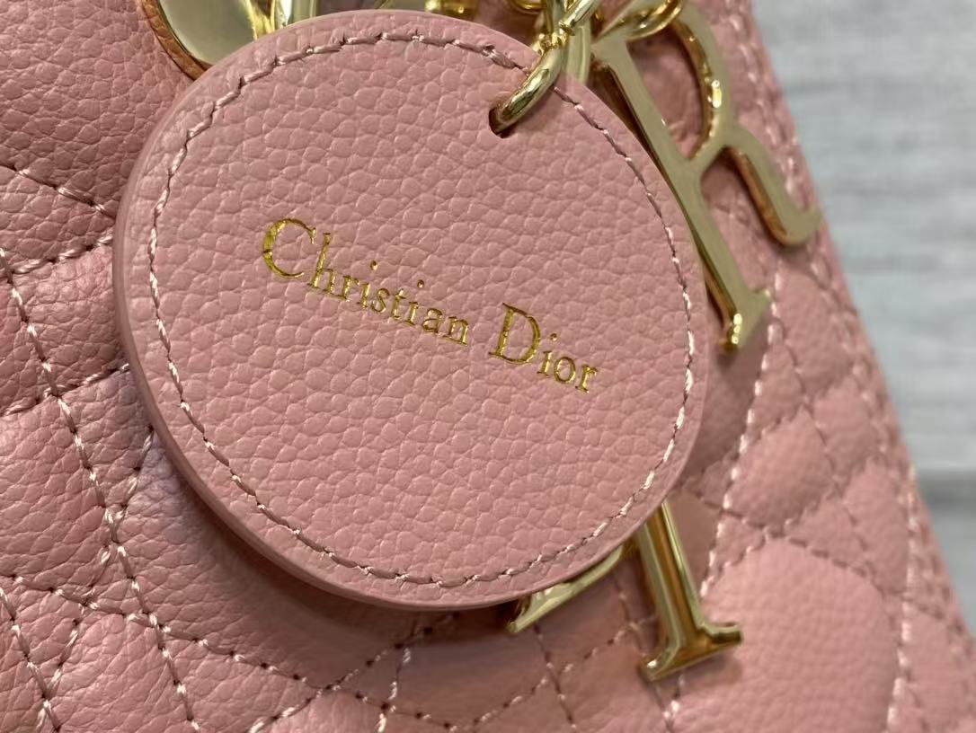 CD MEDIUM LADY 24 BLUSH CANNAGE LAMBSKIN