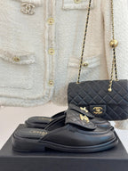 CC Mules 25 In Back with Gold Hardware Cowhide