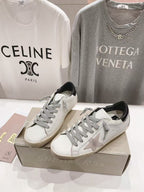 GOLDEN GOOSE SUPERSTAR SNEAKERS WHITE BLACK CALFSKIN AND SUEDE