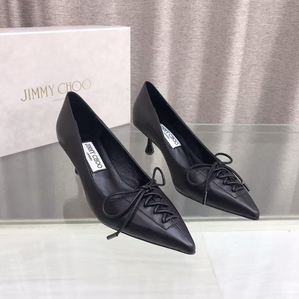 Jimmy Scarlett 50mm In Black Lambskin Pumps