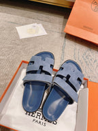 HM Chypre Sandal Blue and Black Lambskin 963505