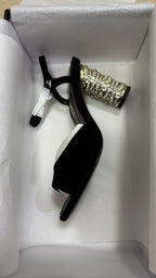 CC SUEDE KIDSKIN SANDAL   PEARLS BLACK