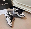 CC sneaker black and white suede calfskin
