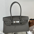 HM SHOULDER BIRKIN 29CM IRON GRAY CALFSKIN SILVER HARDWARE