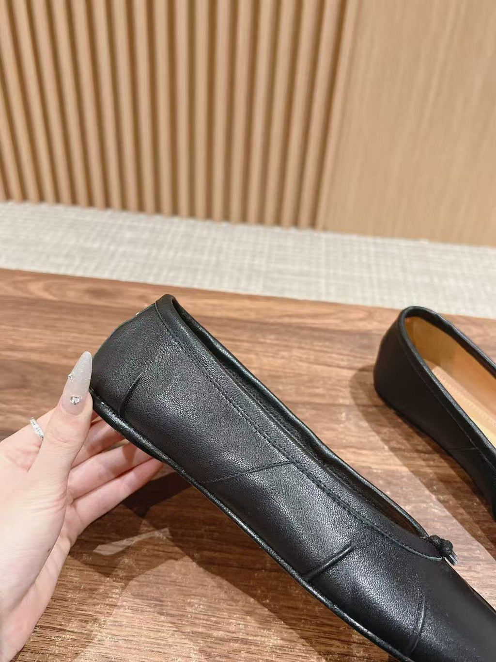 Maison Margiela Tabi Ballet Flat Black Leather