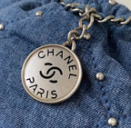 CC 22 Mini Chain Shoulder Bag Blue Denim Shw