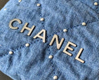 CC 22 Mini Chain Shoulder Bag Blue Denim Shw
