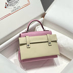 KELLY DOLL PICTO MINI 18 PINK MIX BROWN CALFSKIN