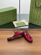 Horsebit Mule Red Patent Calfskin