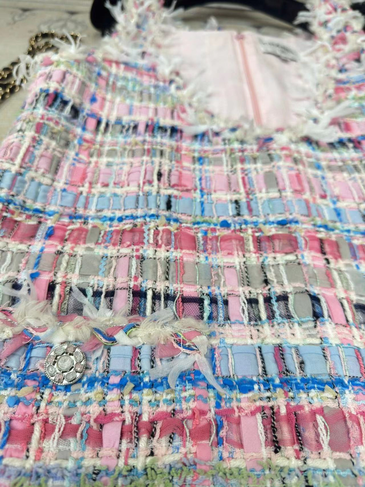 CC V-Shift Dress Multicolor Tweed