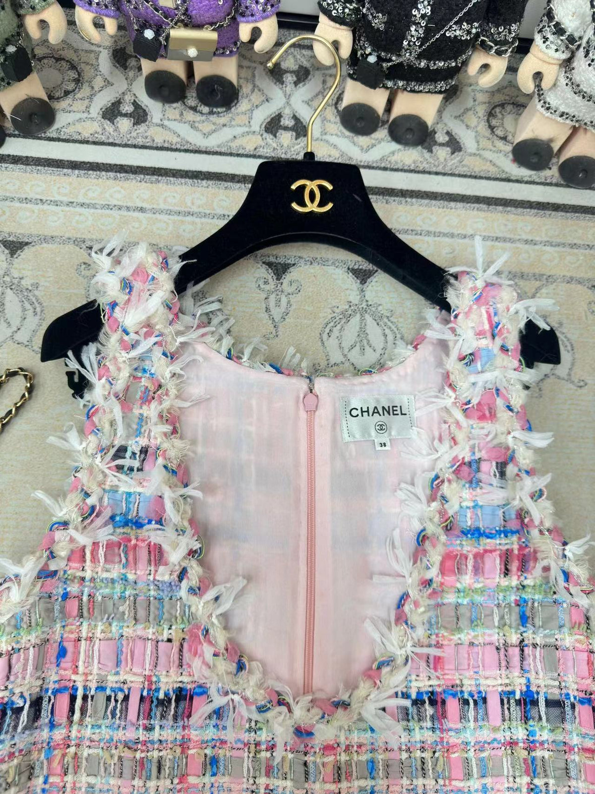 CC V-Shift Dress Multicolor Tweed