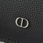 CD A5 Pouch Black Grained Calfskin with CD Icon
