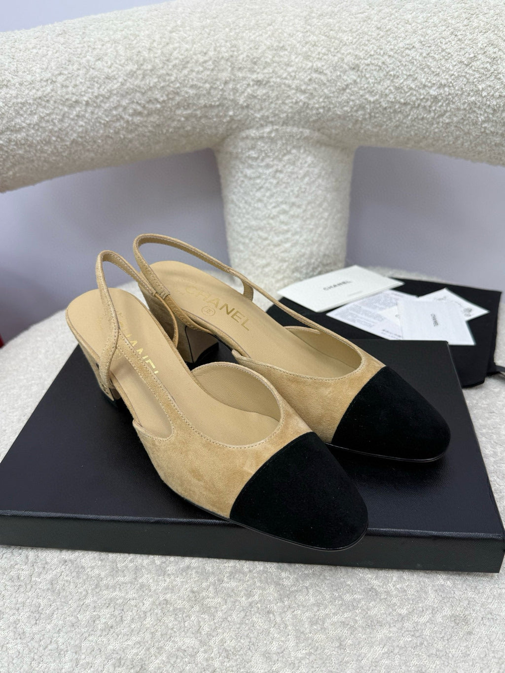 CC 25A Slingback Beige Suede