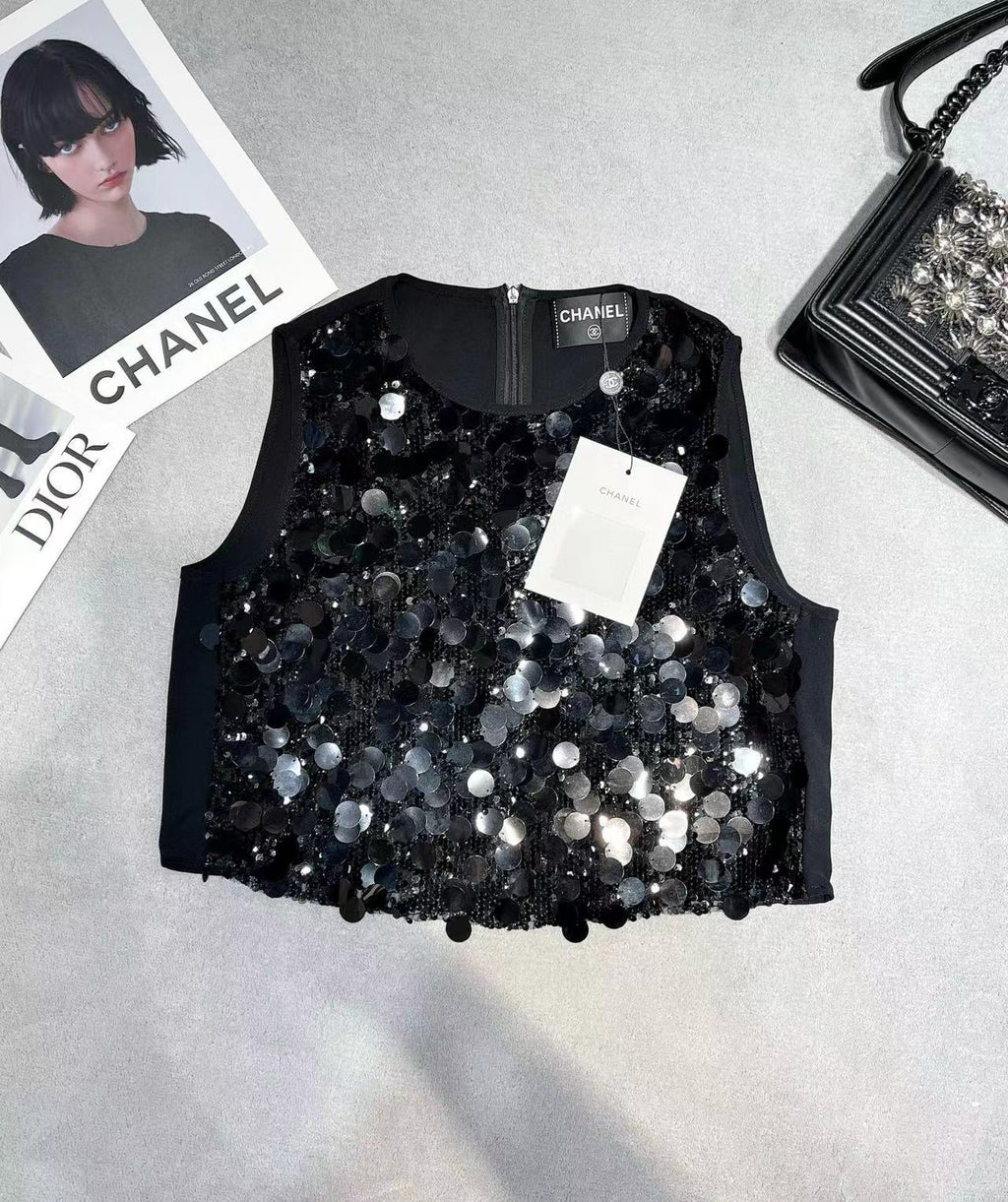 Chanel Set Black Cotton Polyester