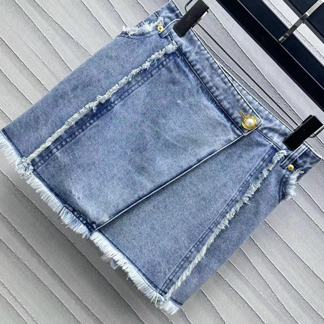 Balmain Skirt Blue Cotton Polyester