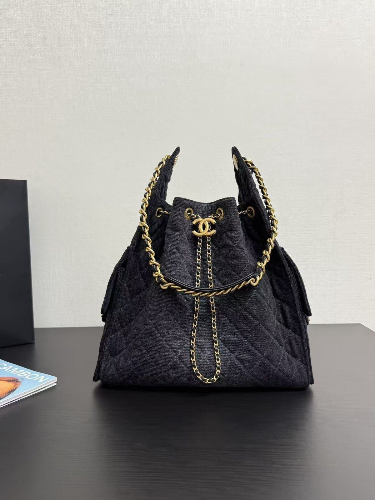 CC 25C Hobo Bag 40cm Black Denim