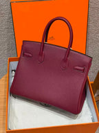 HM BIRKIN  BURGUNDY TOGO LEATHER SILVER HARDWARE