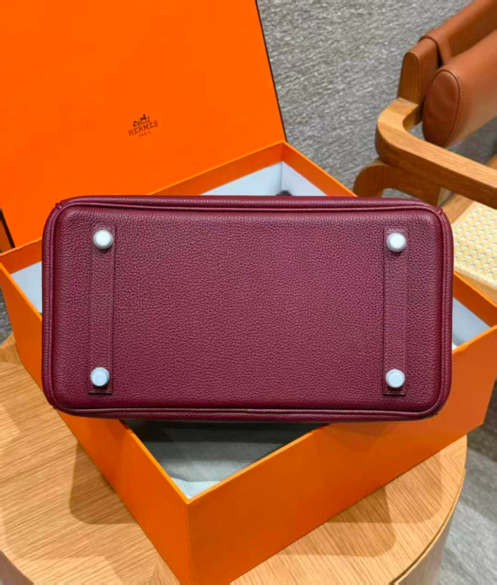 HM BIRKIN  BURGUNDY TOGO LEATHER SILVER HARDWARE