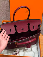 HM BIRKIN  BURGUNDY TOGO LEATHER SILVER HARDWARE