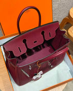 HM BIRKIN  BURGUNDY TOGO LEATHER SILVER HARDWARE