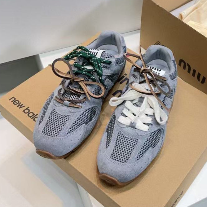 Miu Miu   x New Balance Sneakers Dark Gray Cowhide Suede
