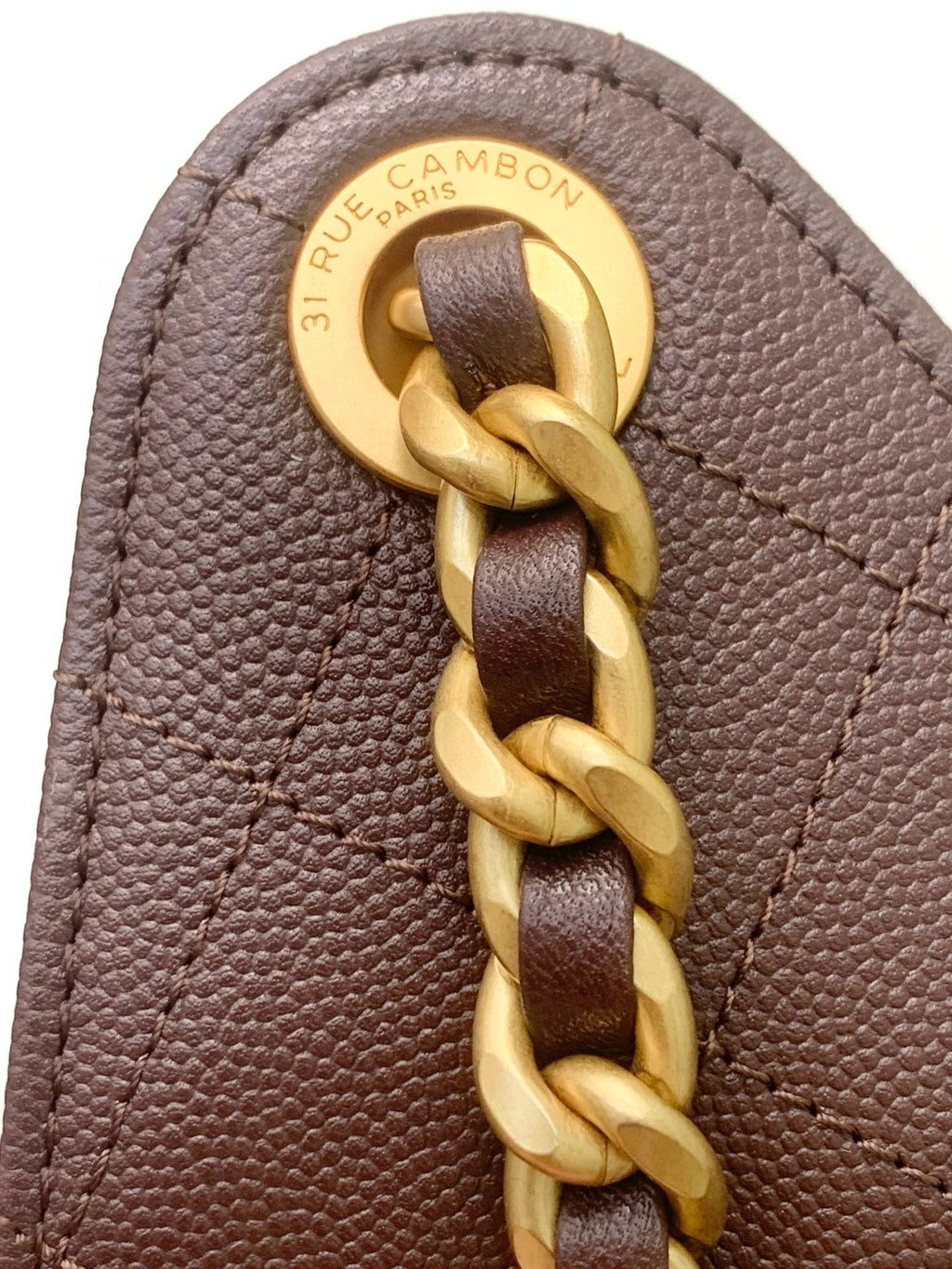CC 25C Hobo Bag Chocolate Brown Grained Calfskin
