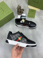 GG 25 Men's ACE Sneaker Black Sheepskin Canvas