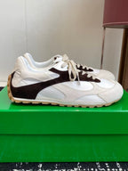 BV Orbit Flash Sneakers White Black Suede