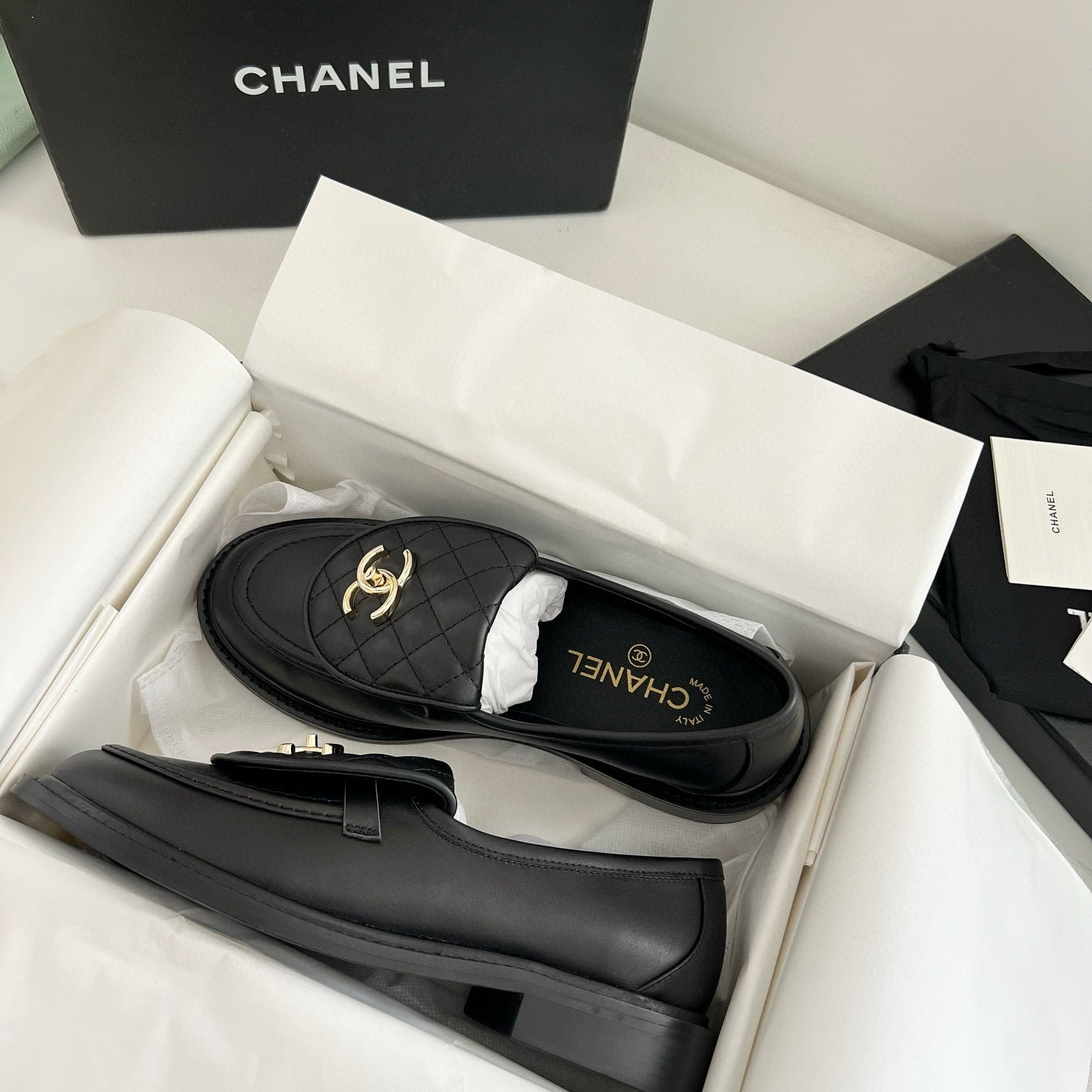 CC Moccasins 25mm In Black Lambskin