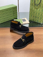 GG Horsebit Ankle Boots Black Suede