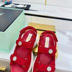 CC Sandals Electro Embroidery Red Canvas