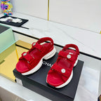 CC Sandals Electro Embroidery Red Canvas