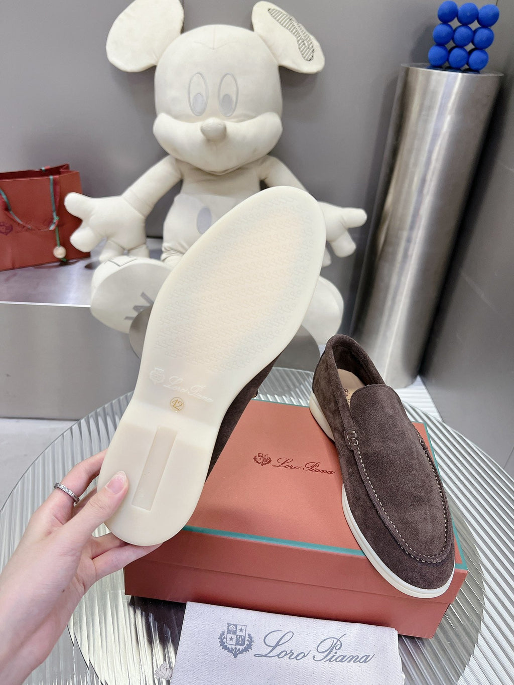 Loro Piana Suede Summer Walk Loafers Brown