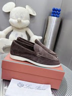 Loro Piana Suede Summer Walk Loafers Brown