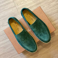 Loro Piana Suede Summer Walk Loafers Dark Green