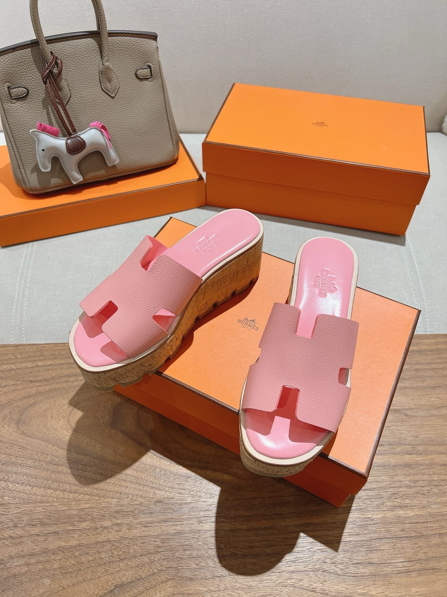 EZE 65 SANDAL LIGHT PINK CALFSKIN