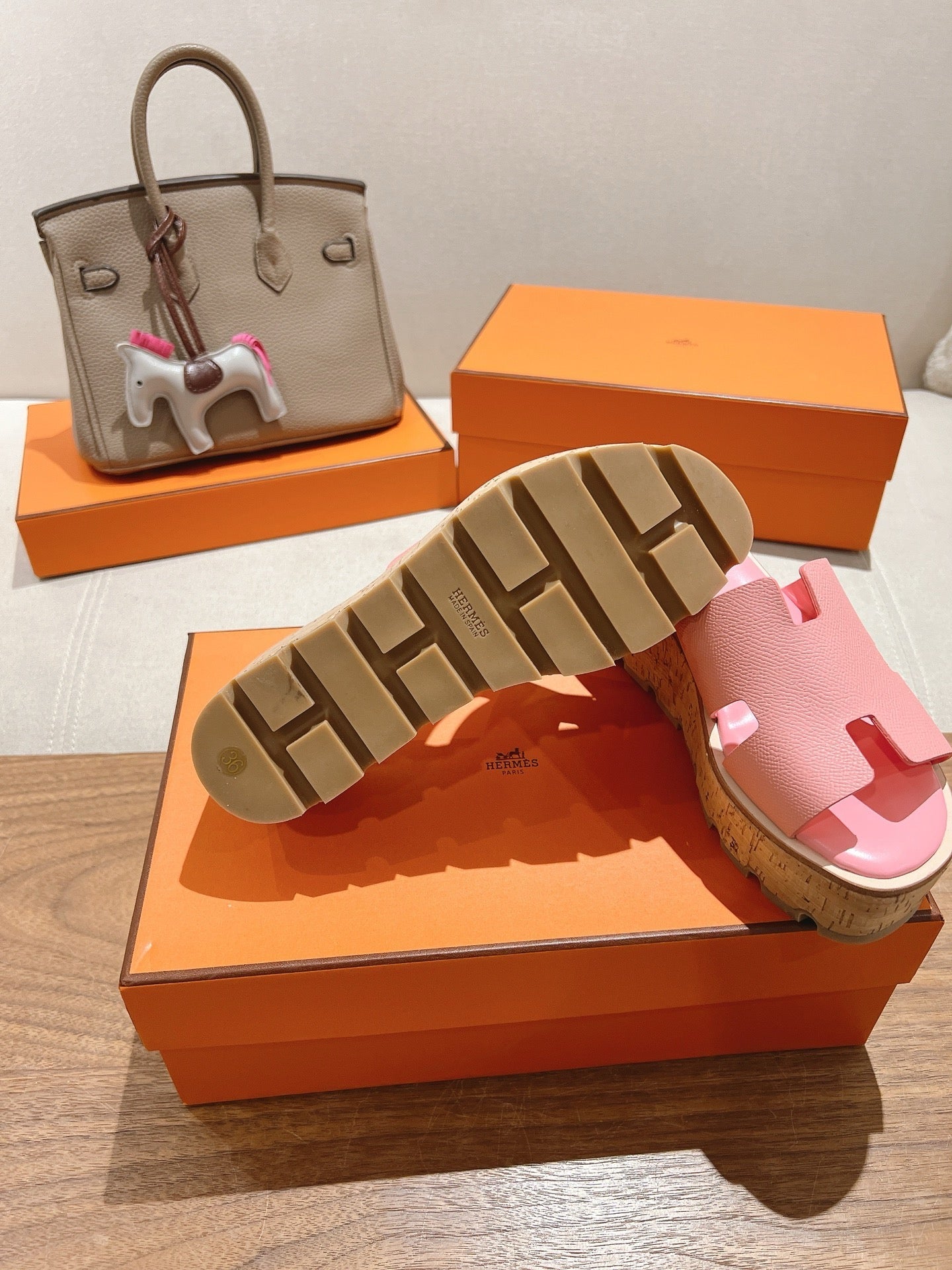 EZE 65 SANDAL LIGHT PINK CALFSKIN
