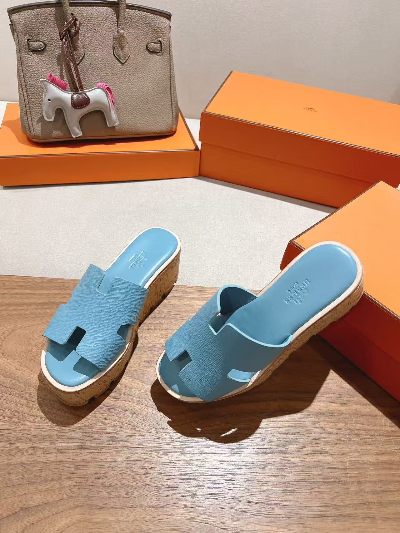 EZE 65 SANDAL LIGHT BLUE CALFSKIN