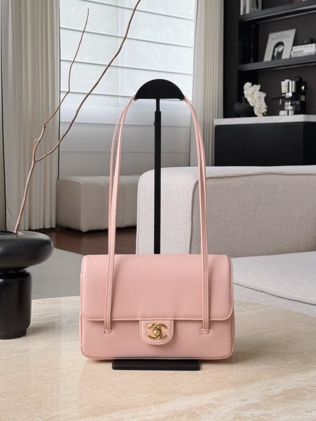 Chanel 26 Shoulder Bag 17 Pink Sheepskin Leather