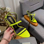 Tom Ford Sandal With Padlock 105mm Green In Silk