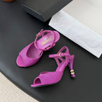 CC 26FW Slingback 7.5cm Hot Pink Crystal Leather