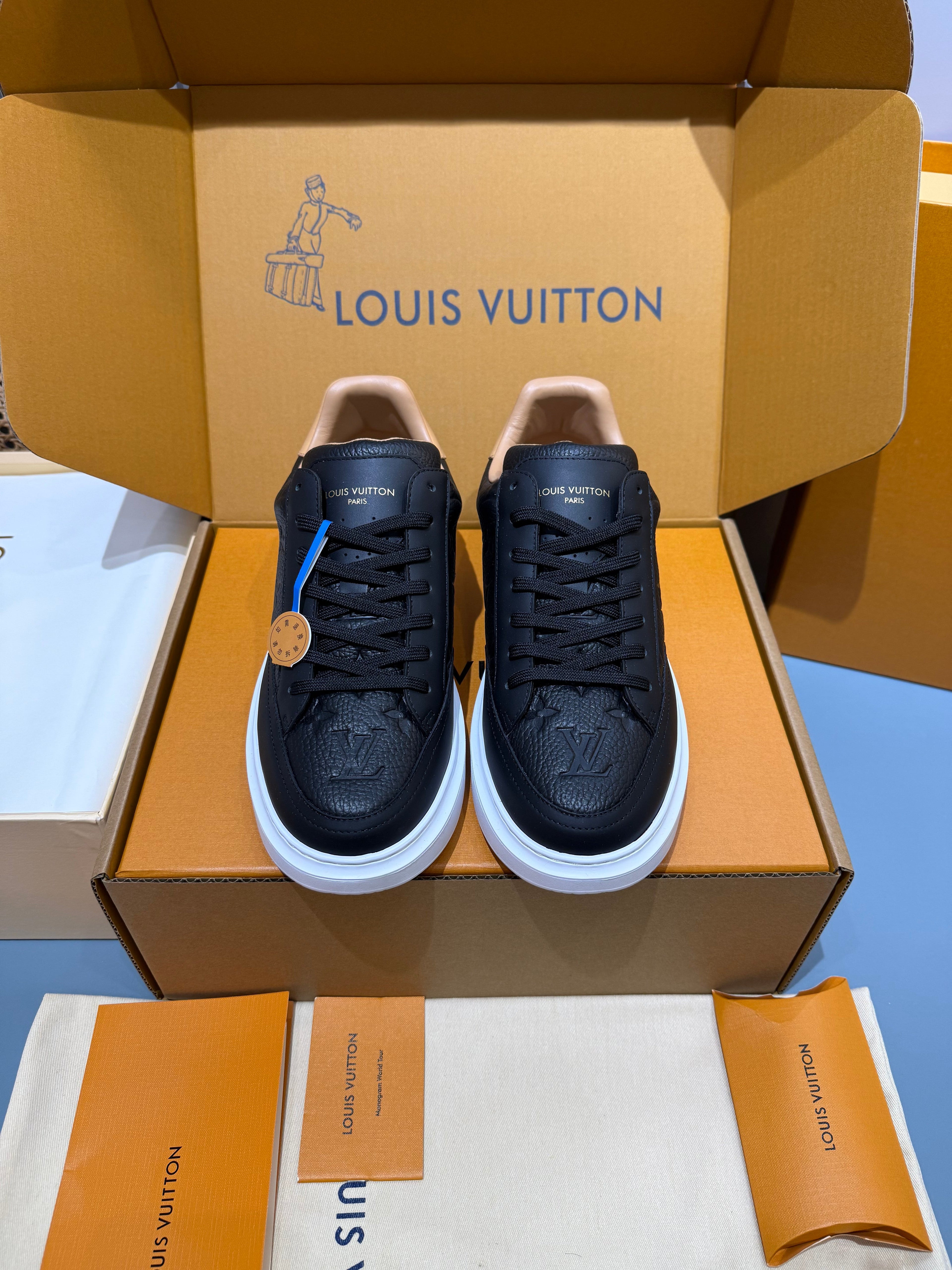 LV MENS BEVERLY HILLS SNEAKER MONOGRAM BLACK