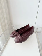 Chanel 2026 Ballet Flat Dark Burgundy Lambskin