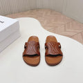 CELINE SANDALS BROWN CALFSKIN