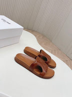 CELINE SANDALS BROWN CALFSKIN