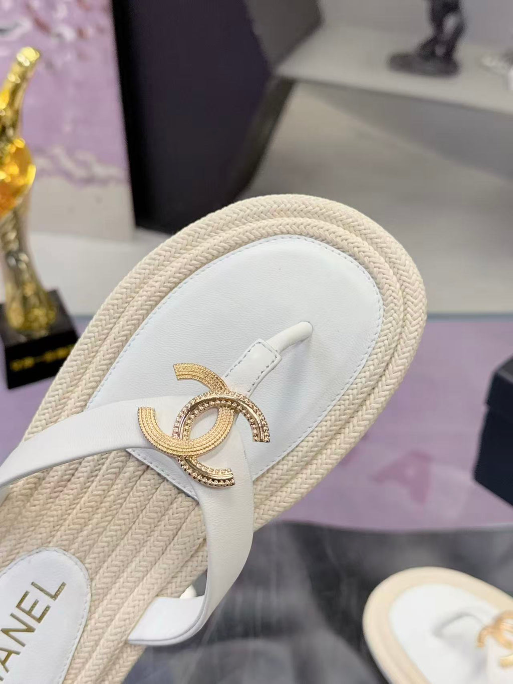 CC 2026 Thong Sandals White Sheepskin