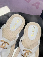 CC 2026 Thong Sandals White Sheepskin