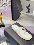 CC 2026 Thong Sandals White Sheepskin