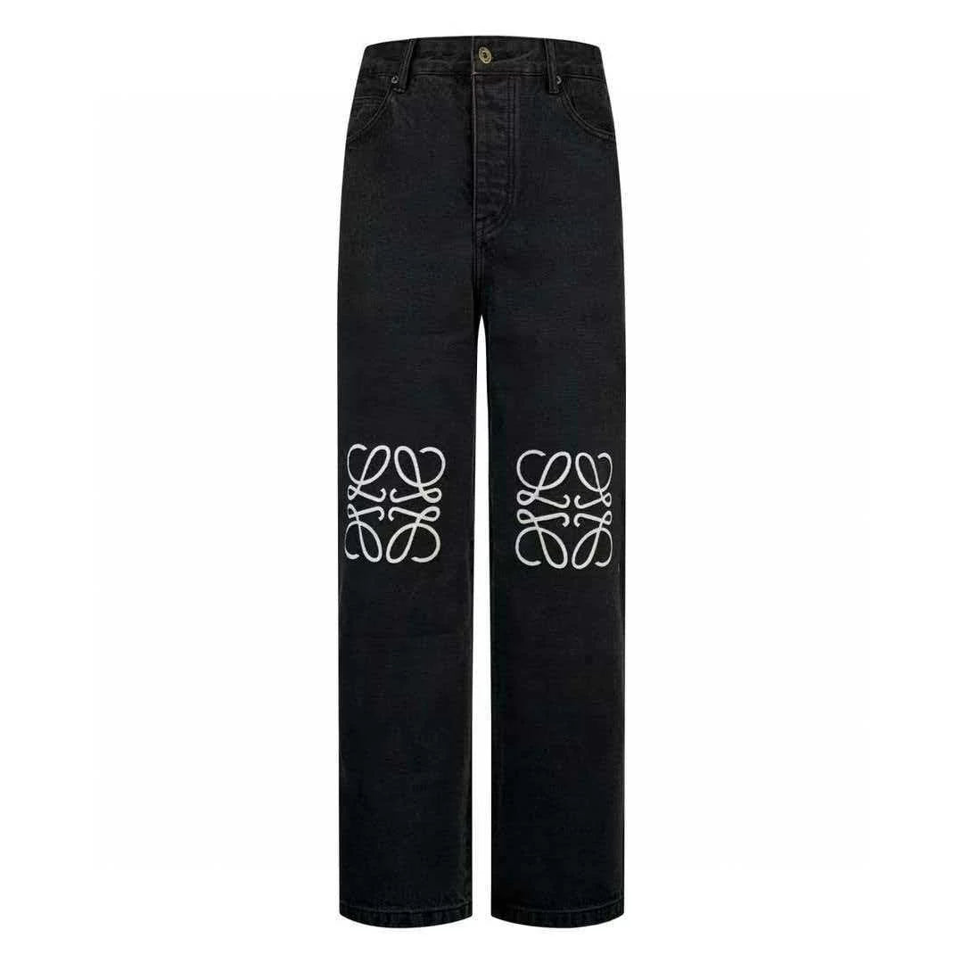 Loewe Anagram Baggy Jeans Black Cotton